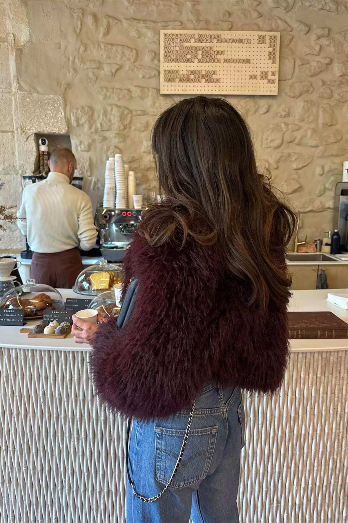 Faye Cropped Fluffy Jacket