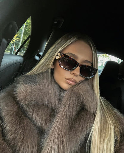 Ophelia Cropped Oversized Faux Fur Coat