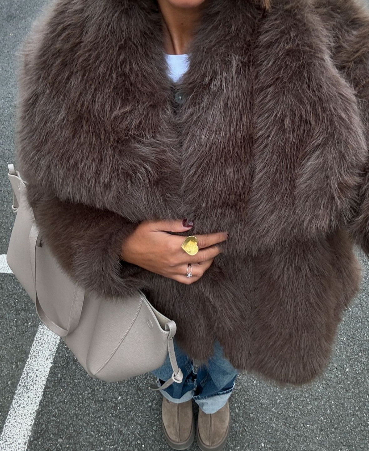 Ophelia Cropped Oversized Faux Fur Coat