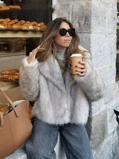 Faye Cropped Fluffy Jacket