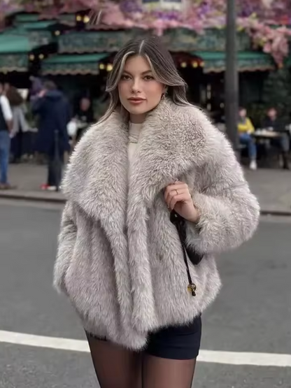 Faye Cropped Fluffy Jacket