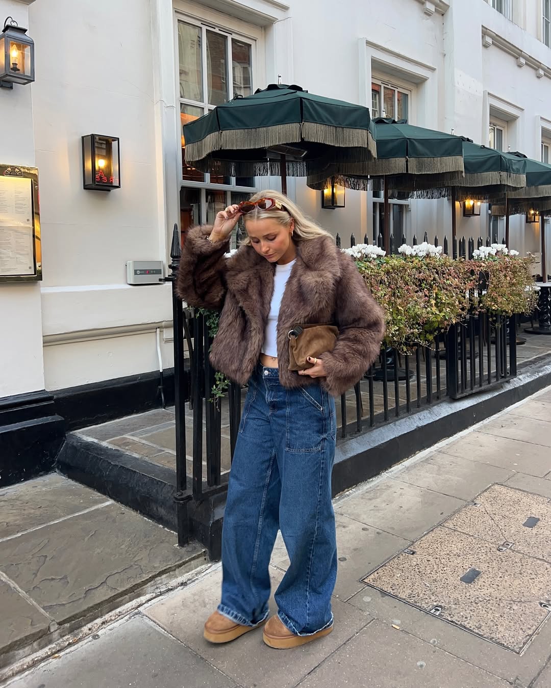 Ophelia Cropped Oversized Faux Fur Coat