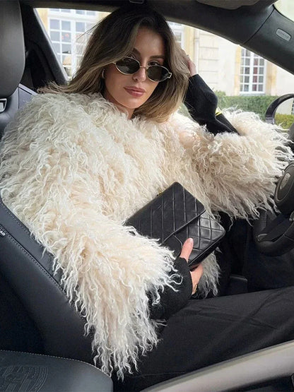 Lucienne Long Sleeve Faux Fur Coat