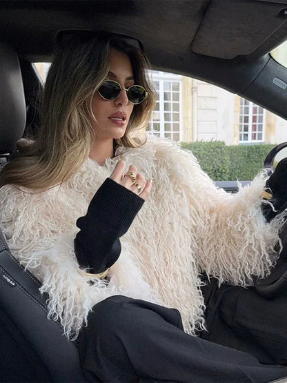 Lucienne Long Sleeve Faux Fur Coat