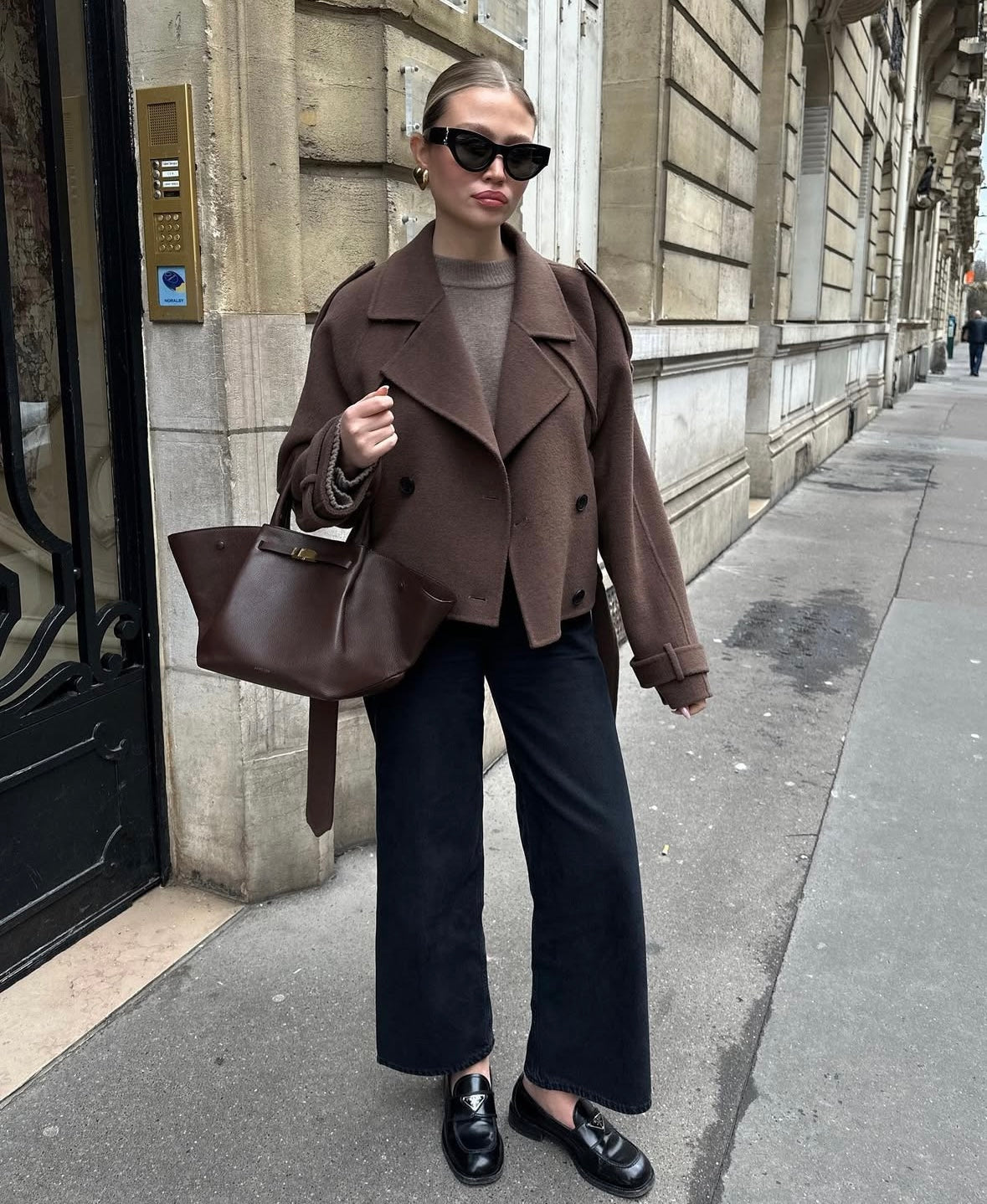 Eloise Elegant Cropped Belted Wool Coat