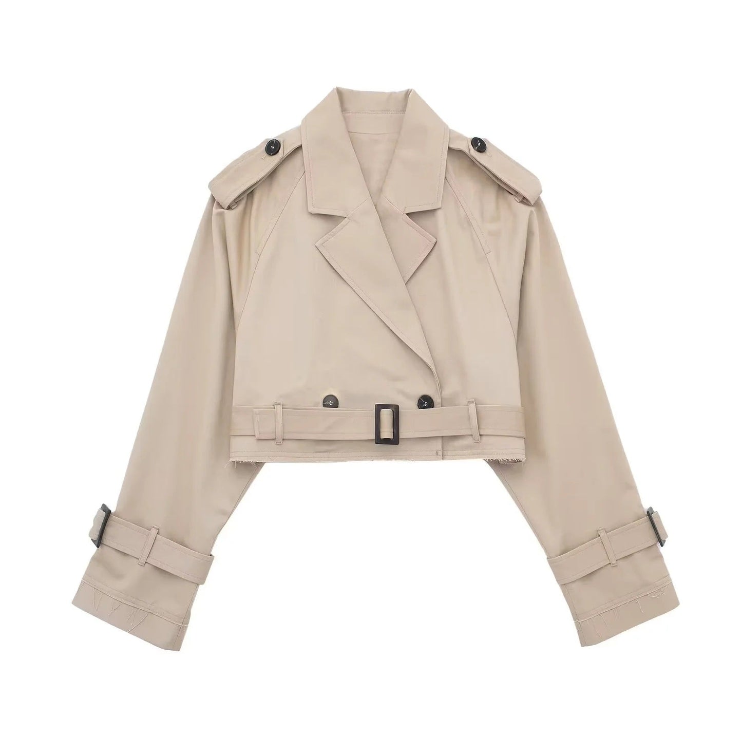 Inez Cropped Belted Trench Coat