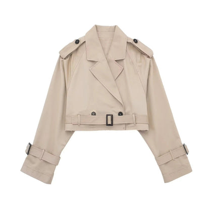 Inez Cropped Belted Trench Coat