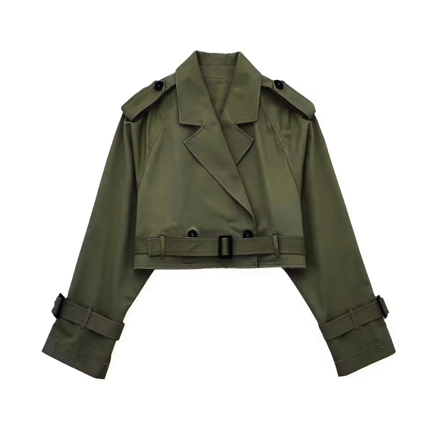 Inez Cropped Belted Trench Coat