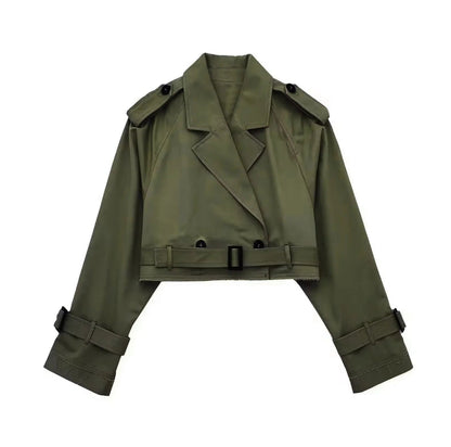 Inez Cropped Belted Trench Coat