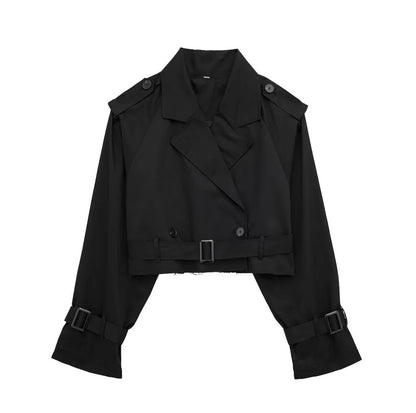 Inez Cropped Belted Trench Coat