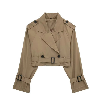 Inez Cropped Belted Trench Coat