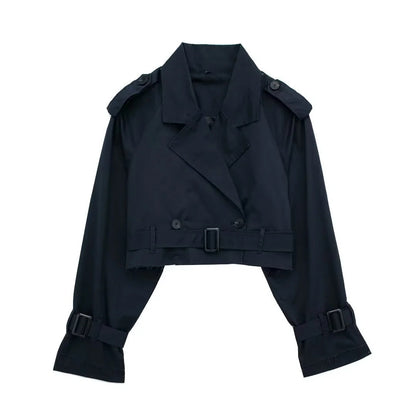 Inez Cropped Belted Trench Coat