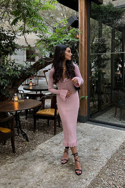 Elara Maternity Casual Long Sleeved Midi Dress