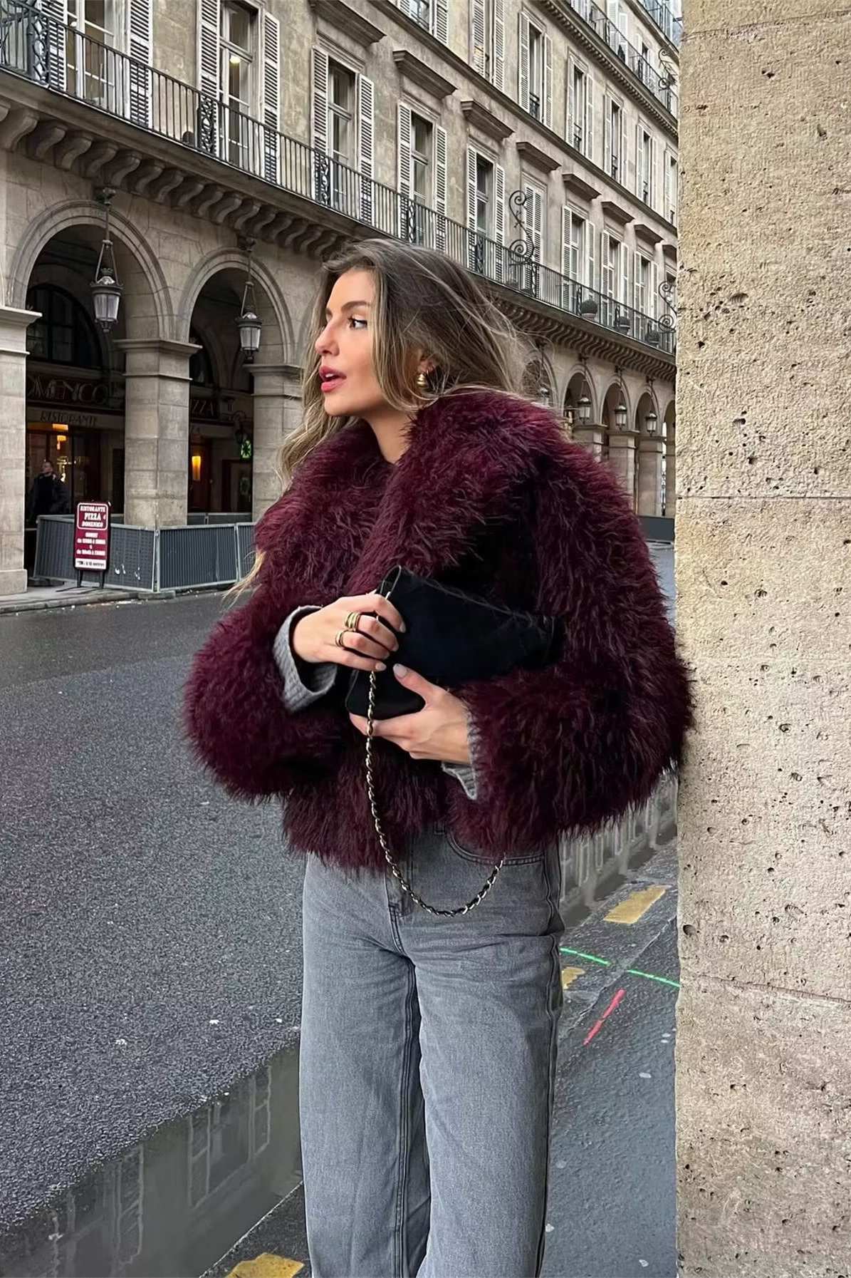 Faye Cropped Fluffy Jacket