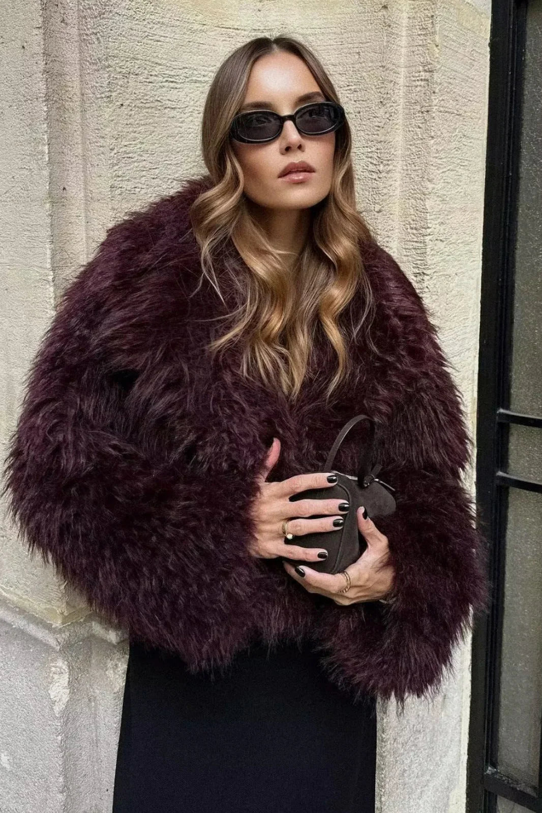 Faye Cropped Fluffy Jacket