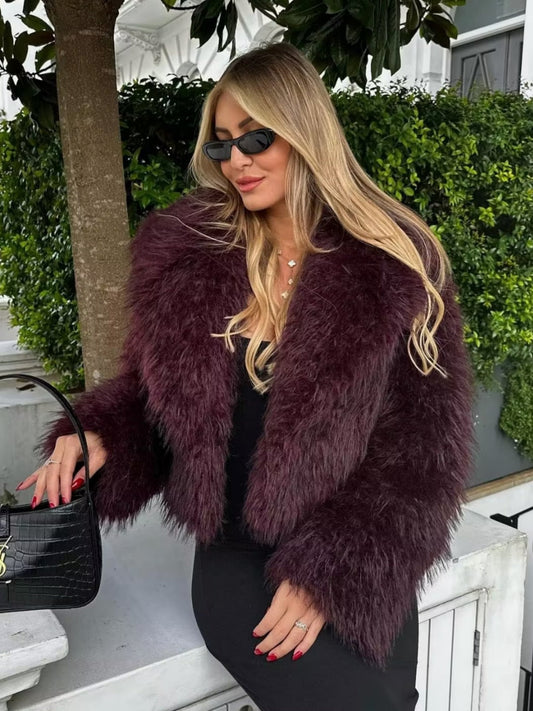Faye Cropped Fluffy Jacket