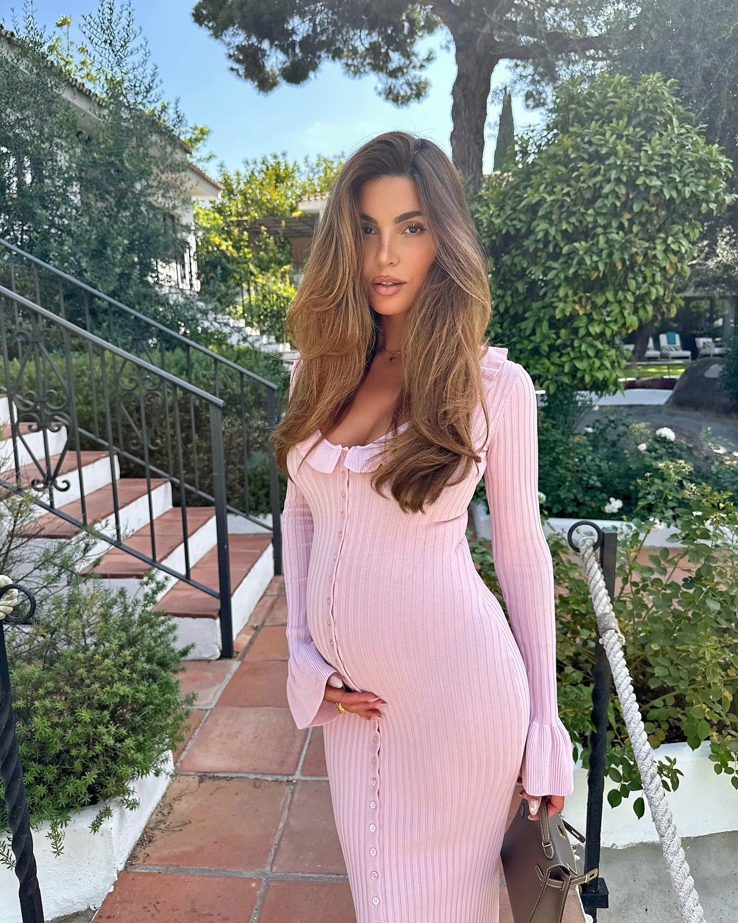 Elara Maternity Casual Long Sleeved Midi Dress