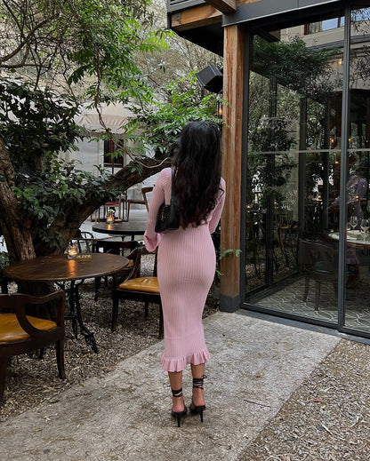Elara Maternity Casual Long Sleeved Midi Dress