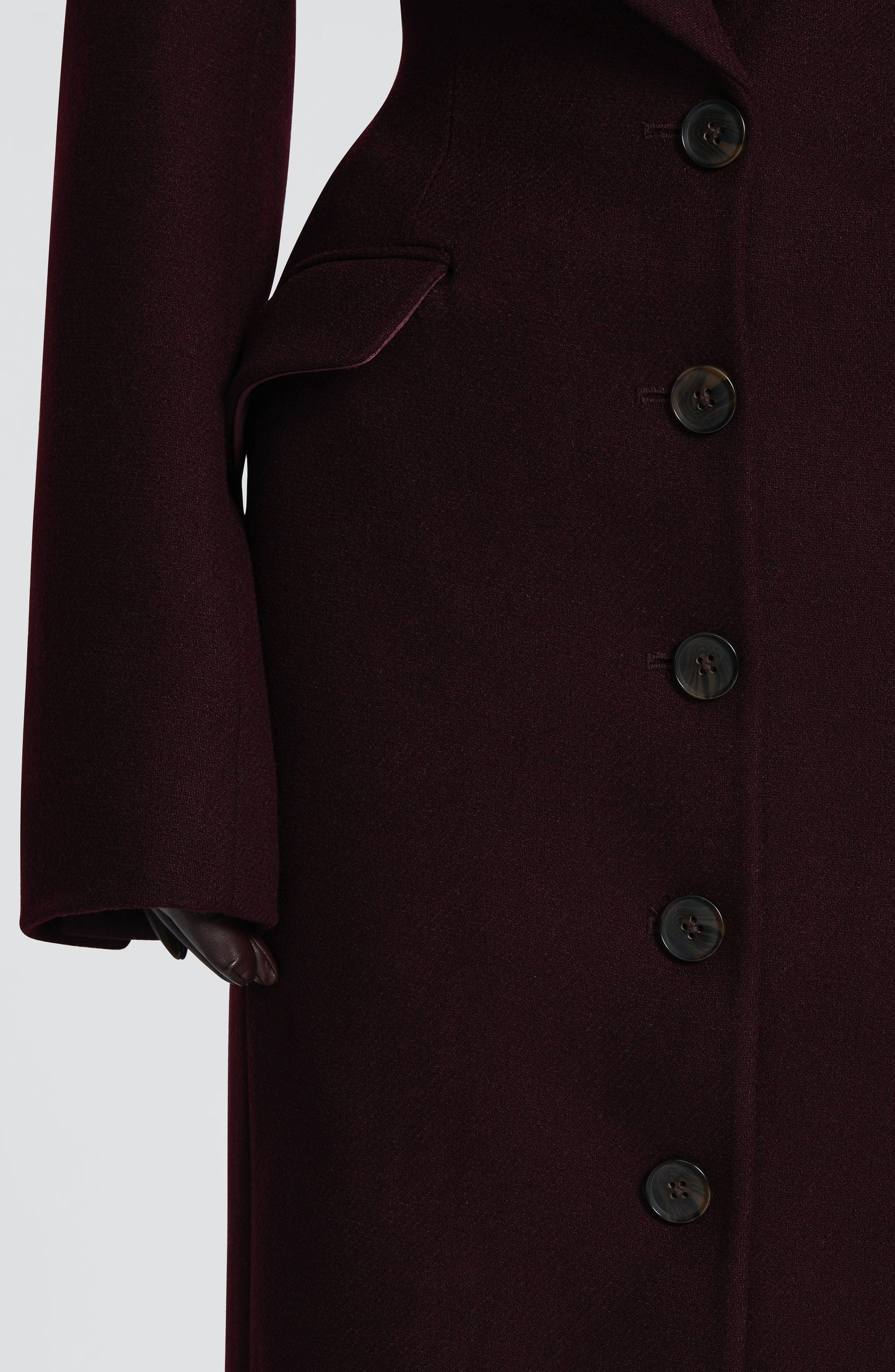 Beatrix Full-Length Wool-Blend Coat – Plum